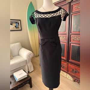 Vintage 50s-Inspired Black Dress S